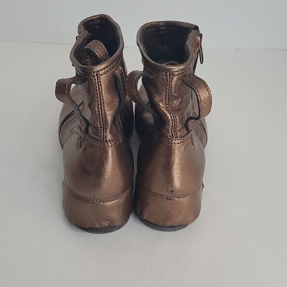 UGG Collection Stella Women's Leather Booties Size 7.5 Side Zip Metallic Bronze - Picture 4 of 10